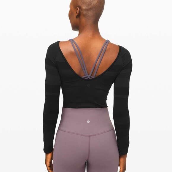 Lululemon Gleam and Glow Bodysuit Black Size 8 - Picture 4 of 10